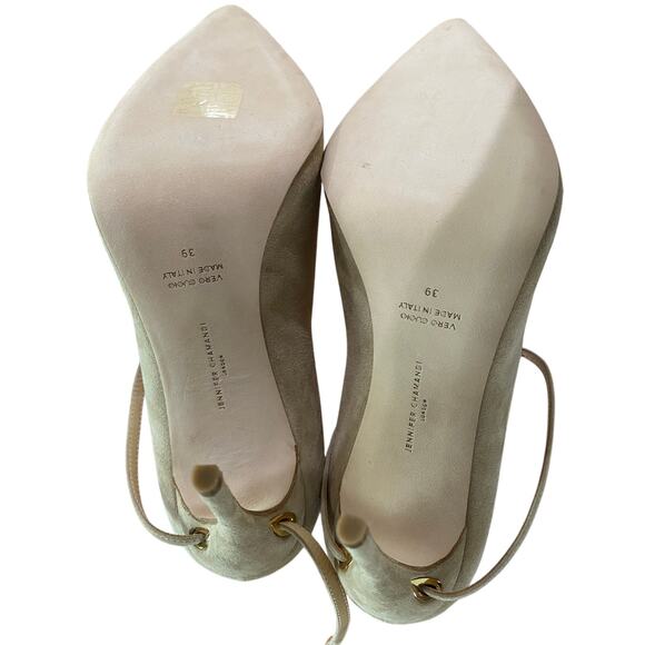 Jennifer Chamandi Lorenzo 105 mm Sand Suede Pumps sz. 39 eu - Picture 10 of 11